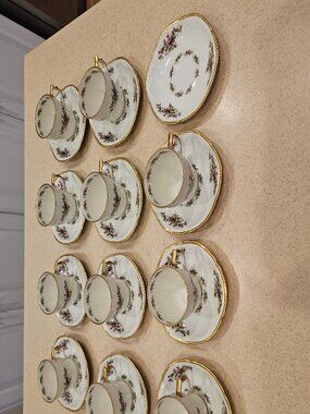 11 ANTIQUE ROSENTHAL GERMANY SELB SANSSOUCI FLOWER ESPRESSO COFFEE CUP SAUCER